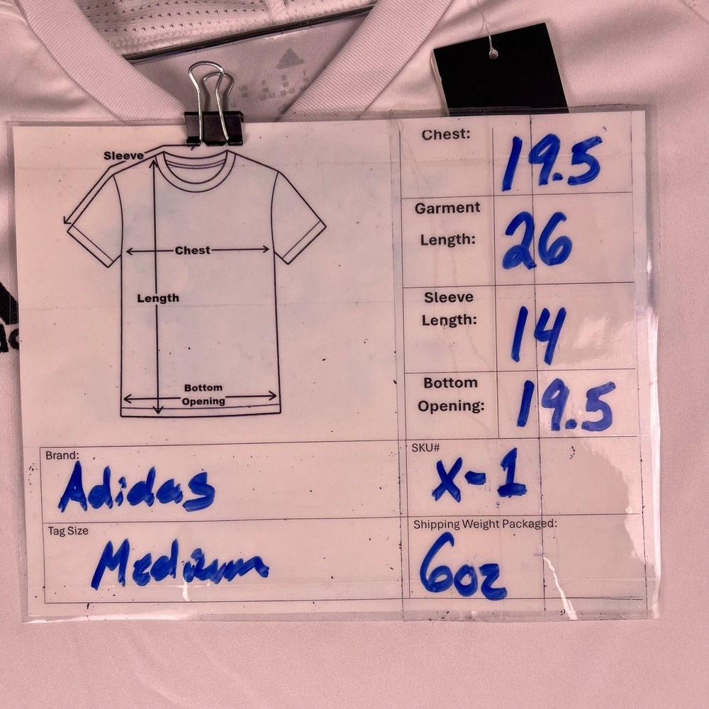 Adidas Tiro 17 Jersey Women's Medium White Short Sleeve ClimaCool Training Shirt - Picture 4 of 16